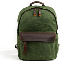 Waxed Canvas Leather Mens Camera Backpack Canvas Travel Backpack Canvas Camera Backpack for Men