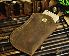 Small Mens Leather Belt Pouch Cell Phone Holster Belt Cases Waist Pouch for Men