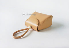 Stylish Leather Beige Womens Handbag Clutch Purse Wristlet Bag for Women