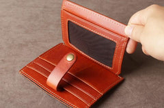 Leather Mens Cool Front Pocket Wallet Small Leather Wallet Men billfold Wallets  for Men