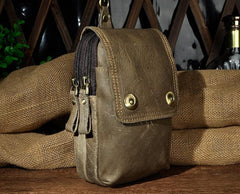 Small Mens Leather Belt Pouch Holsters Belt Cases Cell Phone Waist Pouches for Men
