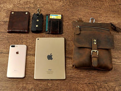 Vintage Mens Leather Side Bag Belt Pouch Holster Belt Case Waist Pouch for Men