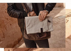 Mens Canvas Cool Side Bag Messenger Bag Canvas Handbag Canvas Tote for Men
