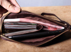 leather zip wallet mens long leather wallet zip around wallet long wallets for men 
