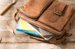 Cool Leather Small Mens Messenger Bags Small Shoulder Bags  for Men