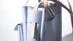 Handmade Leather Black Small Womens Tote Handbag Shopper Purse for Women