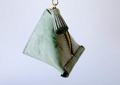 Cute Triangular LEATHER Womens Small Coin Wallet Leather Change Small Wallet FOR Women