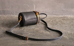 Cute LEATHER WOMEN Barrel Bag Small Bucket Purse Handbag SHOULDER Purses FOR WOMEN