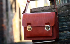 Handmade Vintage Coffee Leather Mens Camera Shoulder Bags Camera Messenger Bag for Men