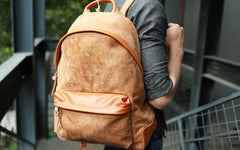 Cool Brown Leather Mens Backpacks Travel Backpacks Laptop Backpack for men