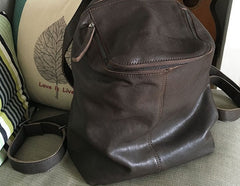 Vintage LEATHER WOMEN Barrel Backpacks School Bucket Backpacks FOR WOMEN