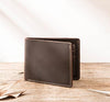 Coffee distressed leather wallet back view