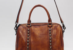 Handmade Leather Handbag Doctor Bag Purse Crossbody Shoulder Bag for Girl Women Lady - EverHandmade