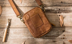Leather Belt Pouch Belt Cases Mens Waist Bag Small Shoulder Bag for Men