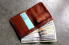 Cute LEATHER Wrinkled Womens Small Wallet Bifold Leather Small Wallets FOR Women