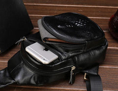 Cool Leather Mens Sling Bags Sling Shoulder Bags Sling Backpack Chest Bag for men
