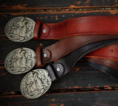 Handmade Leather Mens Belts Custom Cool Leather Men Black Belt for Men