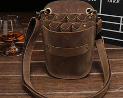 Cool Leather Mens Hairstylist Tool case barber pouch scissors case Belt Pouch Waist Bag