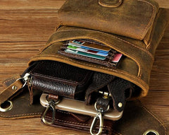 Cool Biker Leather Drop Leg Bag Mens Belt Pouch Waist Bag Shoulder Bag for Men