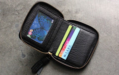 Cute LEATHER Womens Small Wallet Bifold Zipper Small Wallet FOR Women