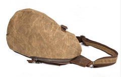 Cool Waxed Canvas Mens Sling Bag Chest Bag One Shoulder Packs for men