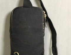 Genuine Leather Mens Cool Chest Bag Sling Bag Coffee Crossbody Pack Sling Pack for men