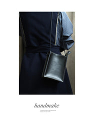 Cute Black Leather Phone Purse Women Side Bag Box Phone Crossbody Purse For Women