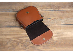 Cute White LEATHER Flip Side Bag Handmade WOMEN Saddle Phone Crossbody BAG Purse FOR WOMEN