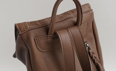 Vintage Soft LEATHER WOMEN Bucket Backpack School Backpack FOR WOMEN