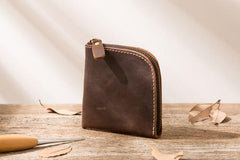 Cool Leather Mens Small Front Pocket Wallet Vintage billfold Wallets for Men