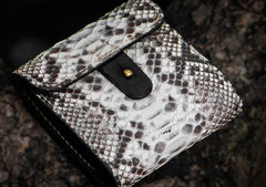 Handmade Leather Boa Skin Tooled Mens billfold Wallet Cool Small Wallet for Men