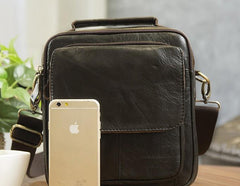 Cool Leather Mens Small Side Bag Messenger Bag Shoulder Bags for Men