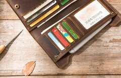 Vintage Cool Mens long Wallet Leather Wallet Long Wallet for Men
