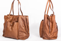Handmade Genuine Leather Handbag Tote Large Shopper Bag Purse Handbag Shoulder Bag Purse For Women - EverHandmade