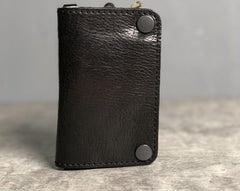 Handamde Genuine Leather Mens Cool Key Wallet Card Slim Wallet Key Holder Car Key Case for Men
