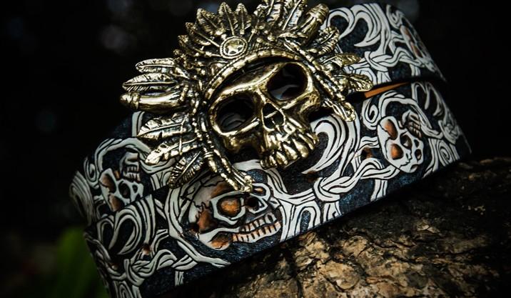 Mens skull belt shop