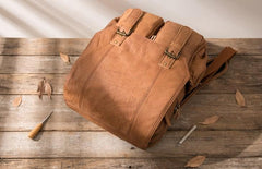 Cool Brown Mens Leather Backpacks Travel Backpacks Laptop Backpack for men