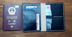Mens Leather Slim Passport Wallets Leather billfold Small Travel Wallet for Men