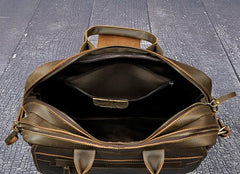 Black Coffee Leather Mens Briefcase Laptop Bag Business Bag Work Bags for Men