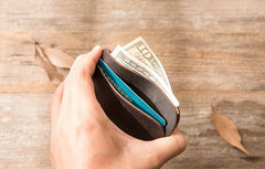 Vintage Leather Mens Card Holders Slim Front Pocket Wallet Card Wallets for Men