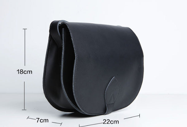 Genuine Leather Cute Crossbody Bag Saddle Bag Shoulder Bag Women Girl Fashion Leather Purse