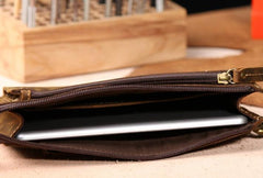 Vintage Leather Mens Zipper Wristlet Wallet Clutch Wallets for Men