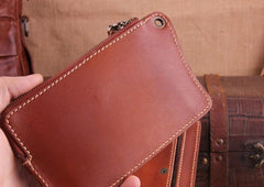 Genuine Leather Mens Cool Phone Key Wallet Card Slim Wallet Key Holder Car Key Case for Men