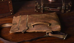 Genuine Leather Mens Cool Chest Bag Sling Bag Crossbody Bag Travel Bag Hiking Bag for men