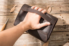 Cool Leather Mens Large Long Zipper Clutch Wallet Long Wallet for Men