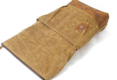 Cool Waxed Canvas Leather Mens Backpacks Canvas Travel Backpack Canvas School Backpack for Men