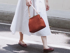 Vintage Leather Womens Frame Handbag Frame Purse Handbag for Women