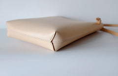 Handmade Leather Beige Womens Tote Crossbody Purse Tote Shoulder Bag for Women