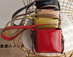 Cute Leather Womens Stylish Bucket Shoulder Bag Barrel Crossbody Purse for Women