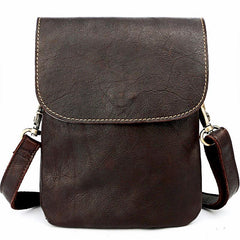 Cool Black Leather Mens Small Vertical Courier Bag Brown Messenger Bags Blue Postman Bag For Men